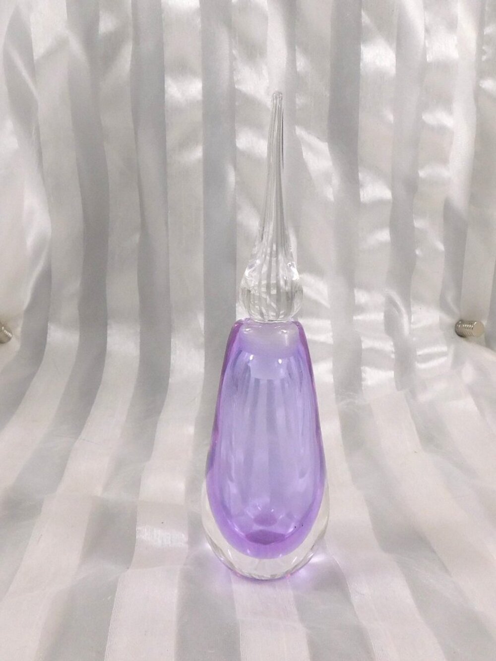 Purple Signed Vandermark Art Glass Perfume Bottle #  27079